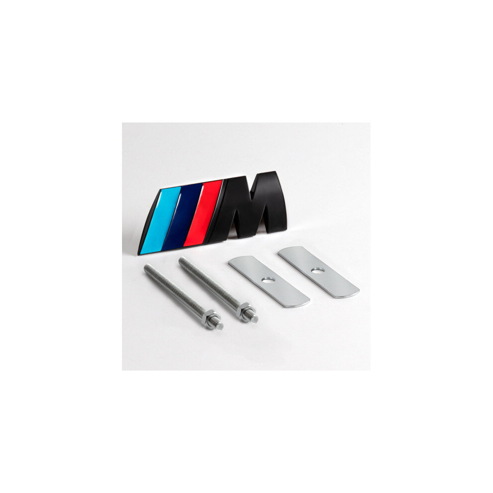 (Black + Blue Red) Car 3d Metal BMW M Front Grille Emblem Badge