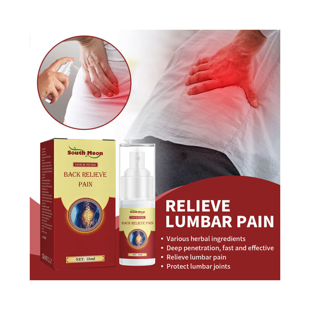 Back Relief Pain Lumbar Relief Pain Herbal Spray Nursing Agent Relieve Lumbar Pain 35ml
