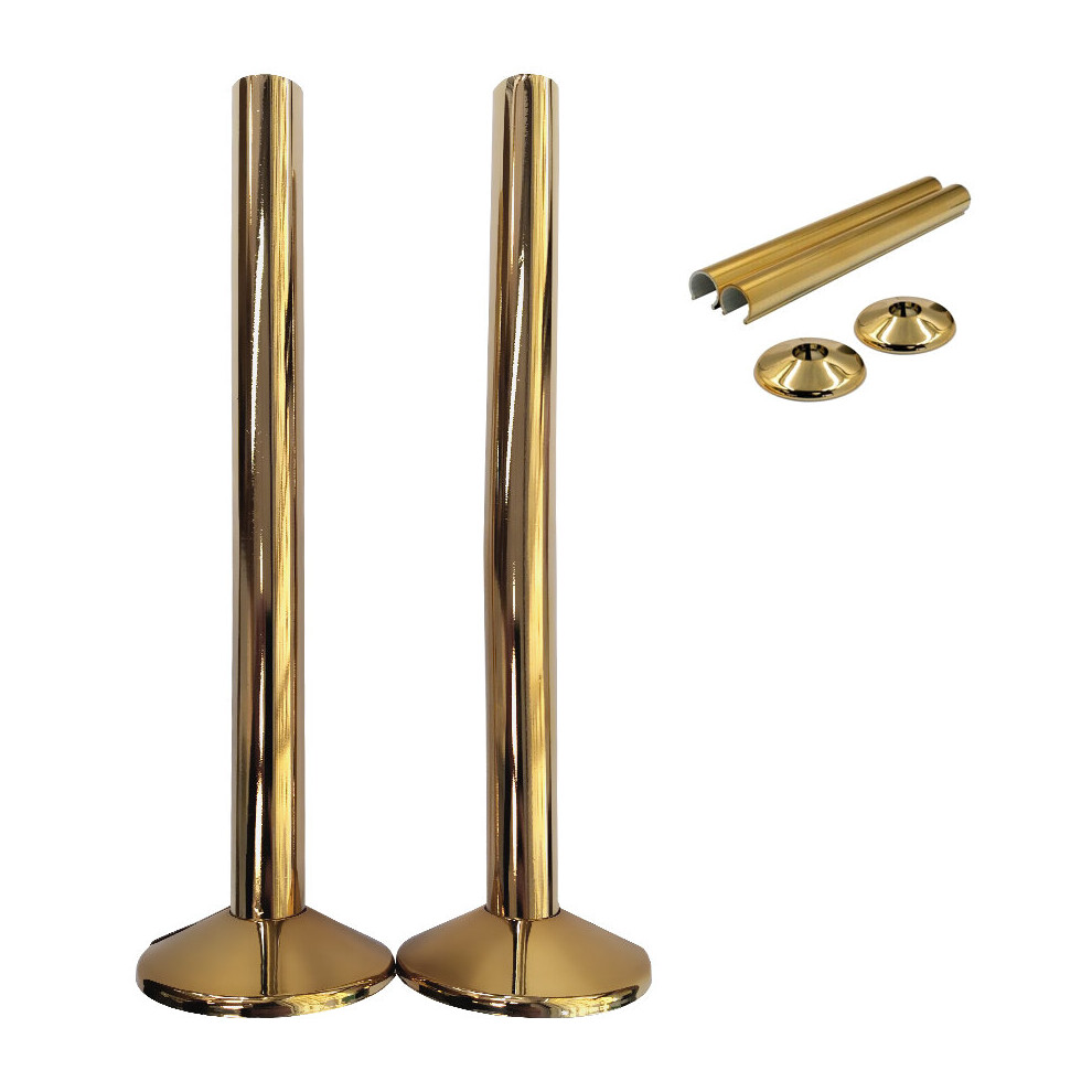 (Gold) Pipe Covers And Collars For 15Mm Radiator Pipes 5056616530542