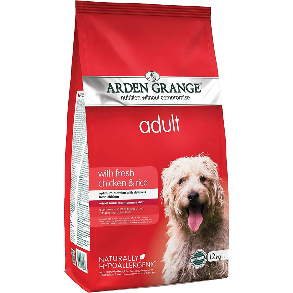 Arden Grange Adult Chicken & Rice Dog Food - 12Kg