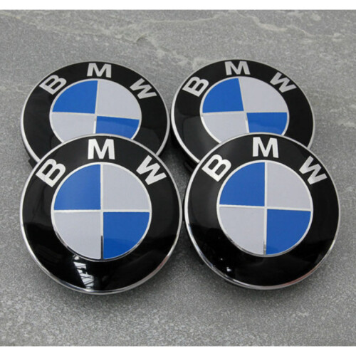 4 x BMW WHEEL CENTRE CAPS 68MM 10 PIN CLIP FITS 1,3,5,7 Series E90 E34