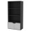 URBN Living (Black, White) 4 Tier Wooden Bookcase with Doors Shelving Cabinet 2