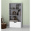 URBN Living (Grey, White) 4 Tier Wooden Bookcase with Doors Shelving Cabinet 1