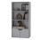 URBN Living (Grey, Grey) 4 Tier Wooden Bookcase with Doors Shelving Cabinet 1