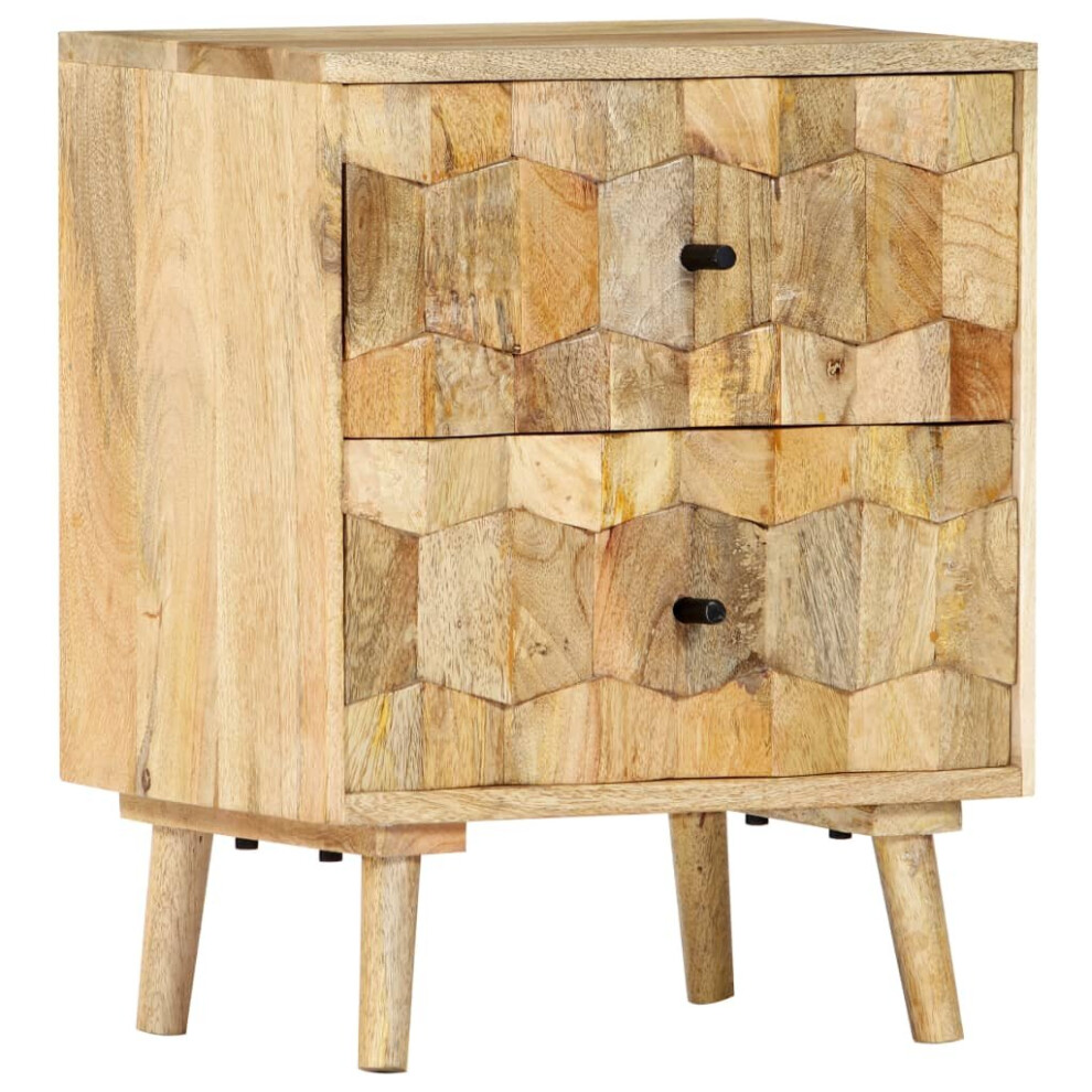 vidaXL Solid Mango Wood Bedside Cabinet 40x30x50cm Storage Organiser Stand