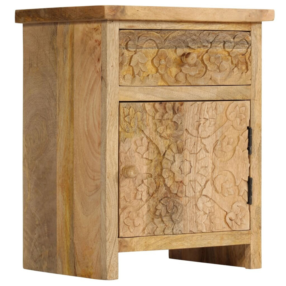vidaXL Solid Mango Wood Bedside Table 40x30x50cm Natural Bedroom Nightstand