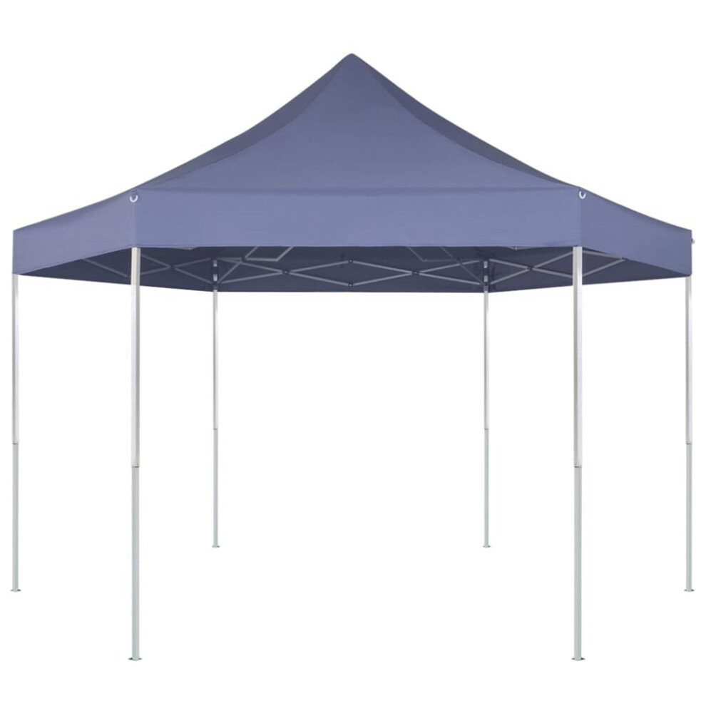 vidaXL Hexagonal Pop-Up Foldable Marquee Dark Blue 3.6x3.1m Gazebo Canopy