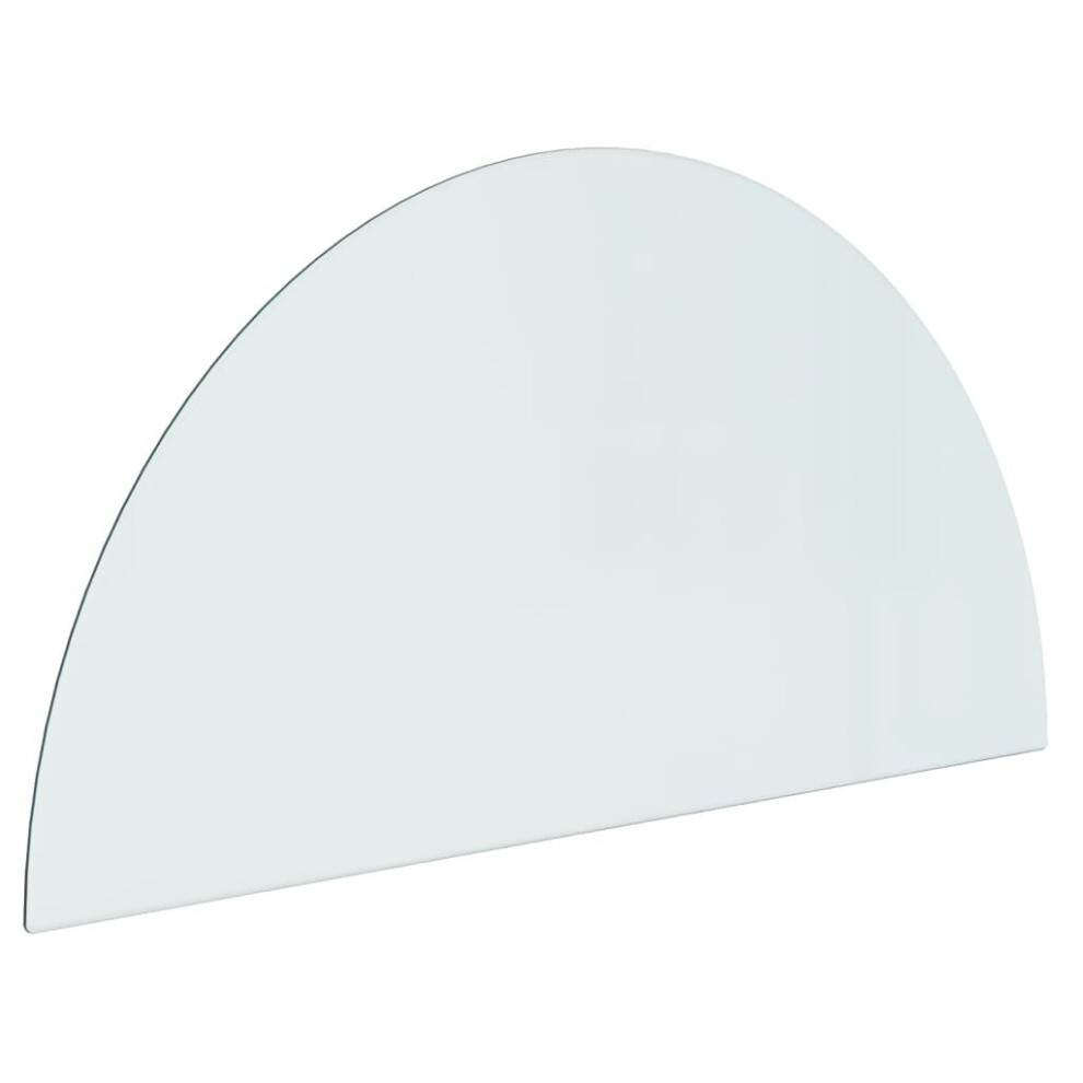 (1000 x 500 mm (L x W)) vidaXL Fireplace Glass Plate Half Round Glass Panel Arch Glass Multi Sizes