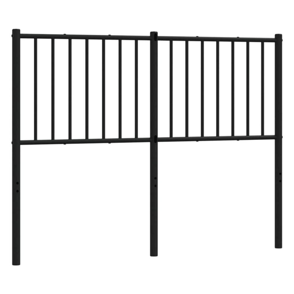 (black, 125 x 3 x 90 cm) vidaXL Metal Headboard Bed Header Bedroom Furniture Decor Metal Bed Headboard