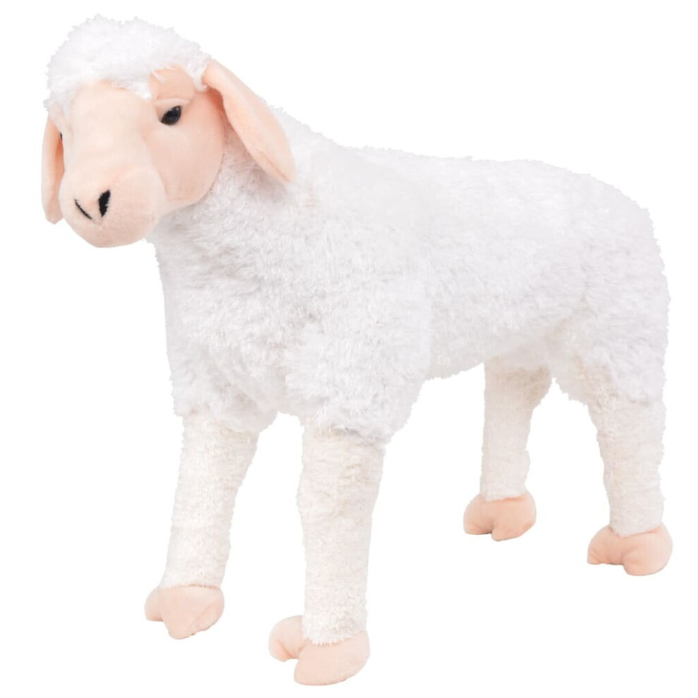 Vidaxl Standing Plush Toy Sheep White Xxl Cuddly Kids Riding Stuffed Animal