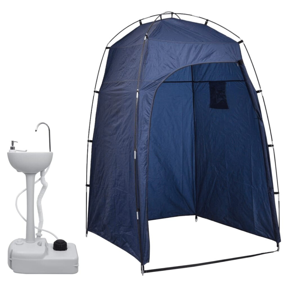 vidaXL Portable Camping Handwash Stand with Tent 20 L Privacy Travel Toilet