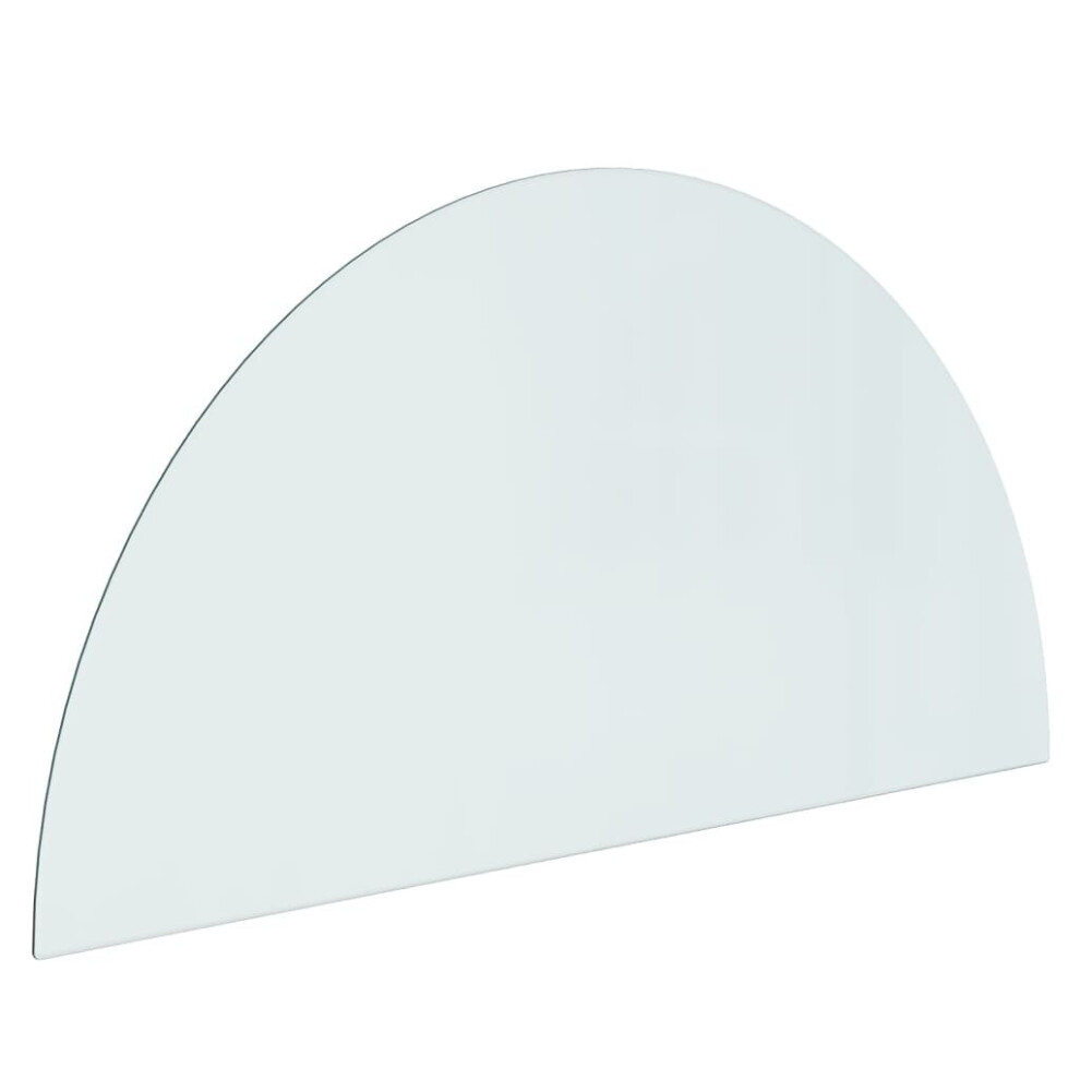 (1200 x 600 mm (L x W)) vidaXL Fireplace Glass Plate Half Round Glass Panel Arch Glass Multi Sizes
