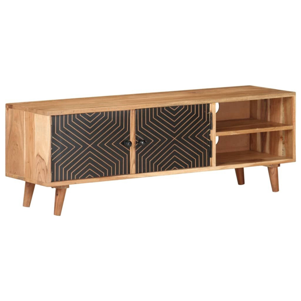 Vidaxl Solid Acacia Wood Tv Cabinet Wooden Hifi Table Stereo Cabinet Lowboard