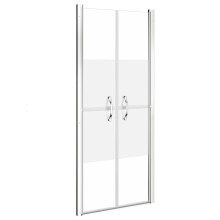 vidaXL Shower Door Half Frosted ESG 86x190 cm Enclosure Bath Cabin Bathroom