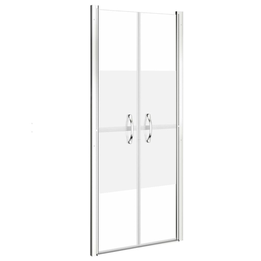 vidaXL Shower Door Half Frosted ESG 86x190 cm Enclosure Bath Cabin Bathroom