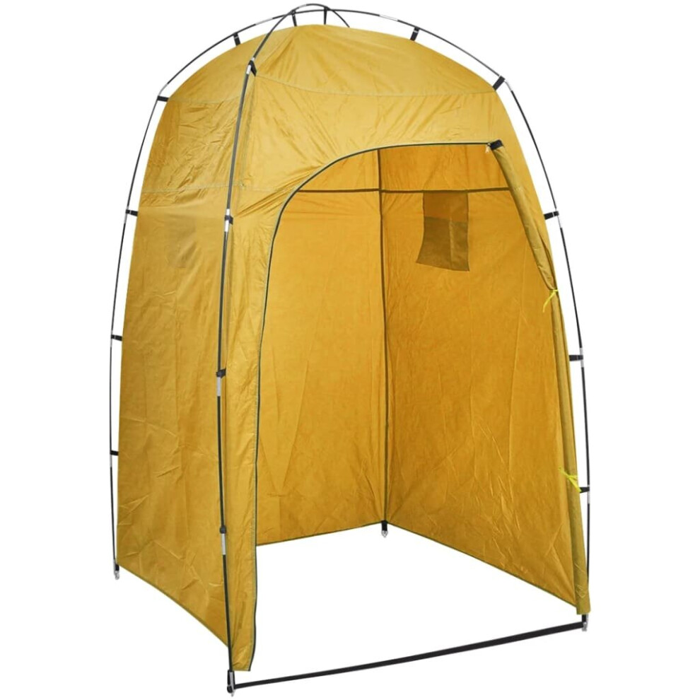 vidaXL Shower WC Changing Tent Yellow Moveable Toilet Privacy Shelter Outdoor