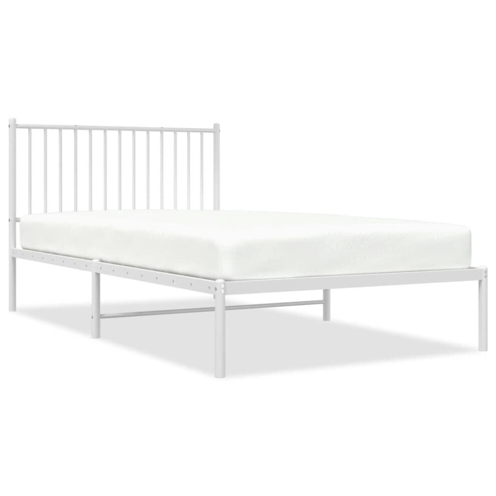 (107 x 203 cm, with headboard) vidaXL Metal Bed Frame with Headboard Bedroom Metal Platform Bed Base Bedstead