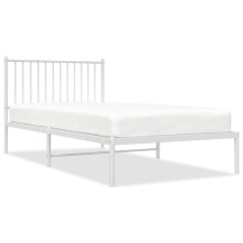 (100 x 200 cm, with headboard) vidaXL Metal Bed Frame with Headboard Bedroom Metal Platform Bed Base Bedstead