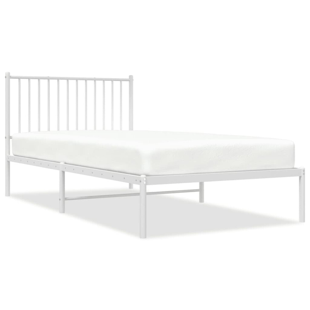 Vidaxl (100 X 200 Cm, With Headboard) Metal Bed Frame With Headboard Bedroom Metal Platform Bed Base Bedstead