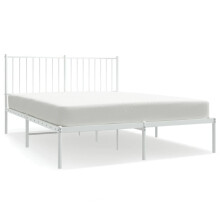 (207 x 146 x 90.5 cm, with headboard) vidaXL Metal Bed Frame with Headboard Bedroom Metal Platform Bed Base Bedstead