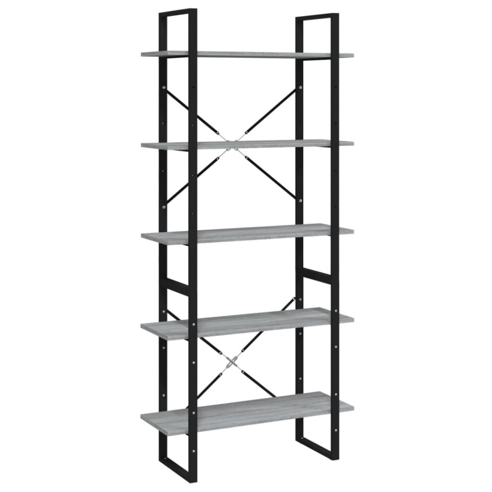 (Grey sonoma) vidaXL Book Cabinet Storage Rack Bookcase Book Shelf Rack Engineered Wood