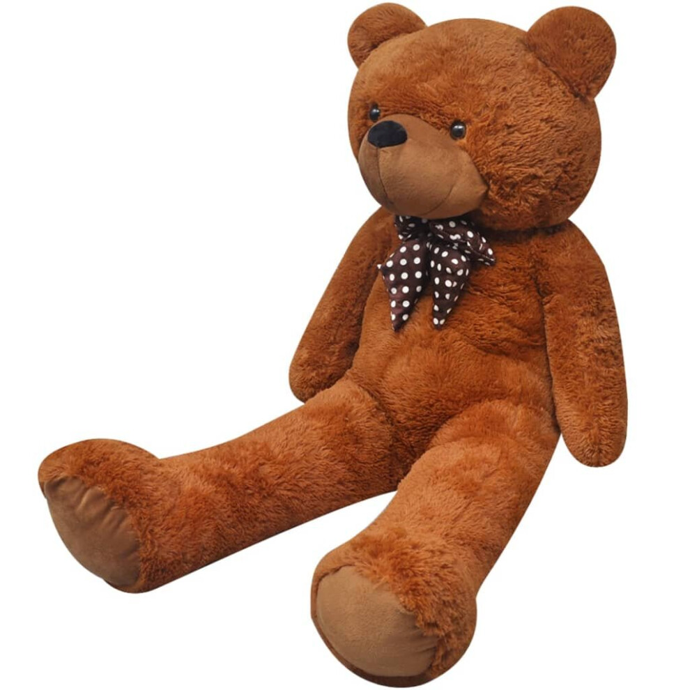 vidaXL Soft Plush Teddy Bear Toy Brown 135cm XXL Kids Stuffed Fluffy Animal