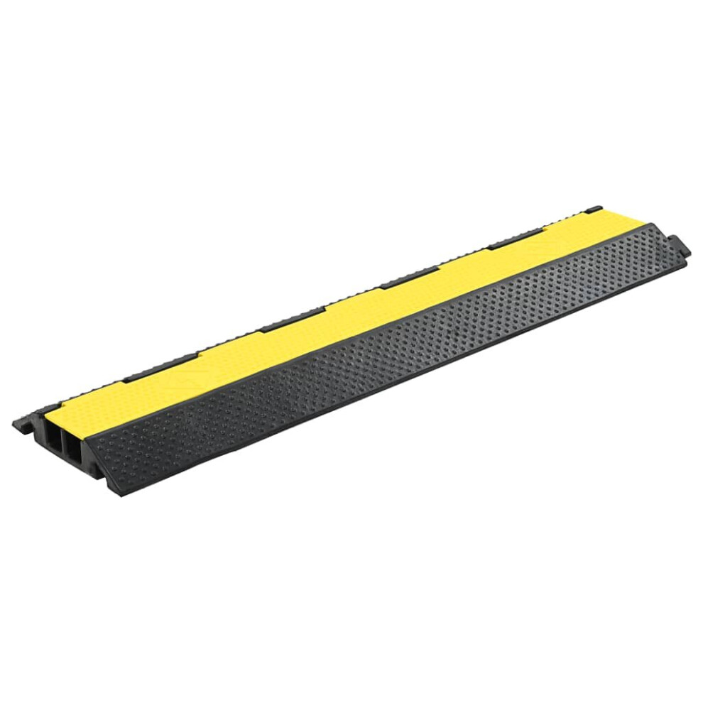 vidaXL Cable Protector Ramp 2 Channels Rubber 101.5cm Conduit Wire Road Cover