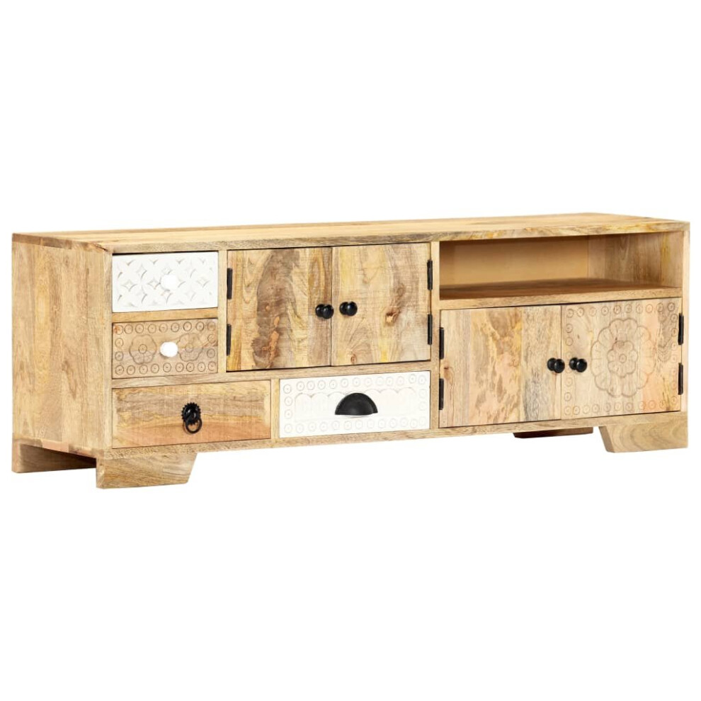 Vidaxl Solid Mango Wood Tv Cabinet Home Tv Stand Wooden Hifi Stereo Furniture