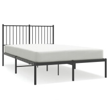 (120 x 190 cm, with headboard) vidaXL Metal Bed Frame with Headboard Bedroom Metal Platform Bed Base Bedstead