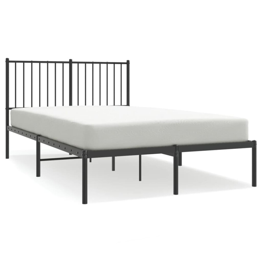 Vidaxl (120 X 190 Cm, With Headboard) Metal Bed Frame With Headboard Bedroom Metal Platform Bed Base Bedstead