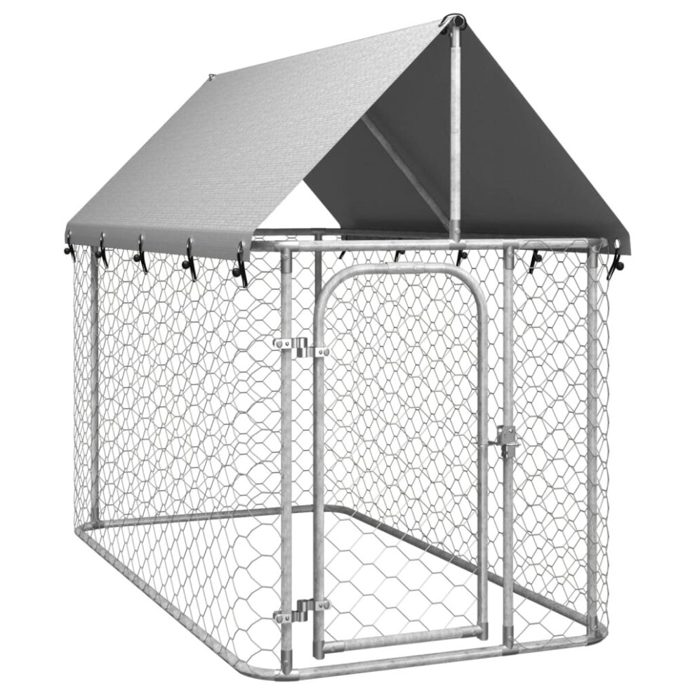 (200 x 100 x 150 cm) vidaXL Outdoor Dog Kennel with Roof Outdoor Enclosure Dog Cage Multi Sizes