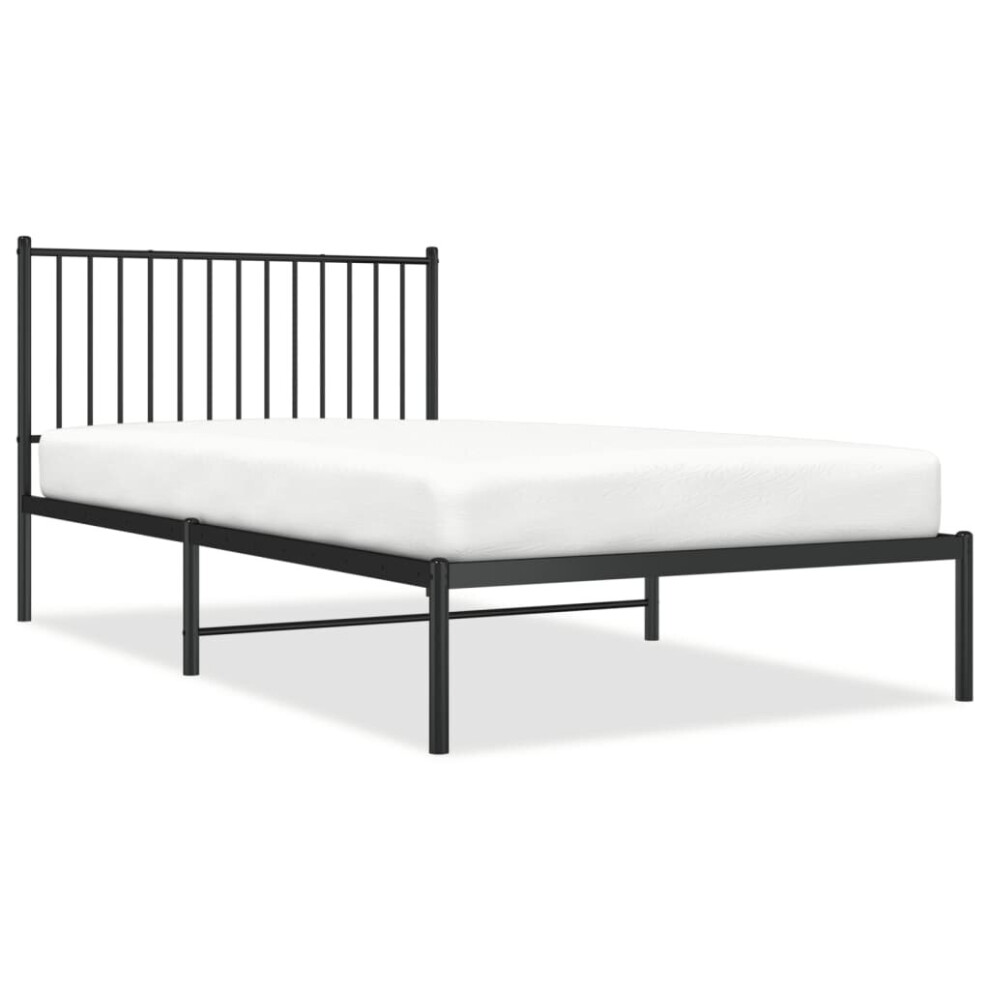 Vidaxl (107 X 203 Cm, With Headboard) Metal Bed Frame With Headboard Bedroom Metal Platform Bed Base Bedstead