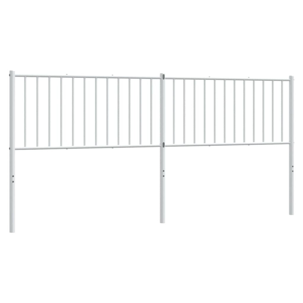 Vidaxl (White, 198 X 3 X 90 Cm) Metal Headboard Bed Header Bedroom Furniture Decor Metal Bed Headboard