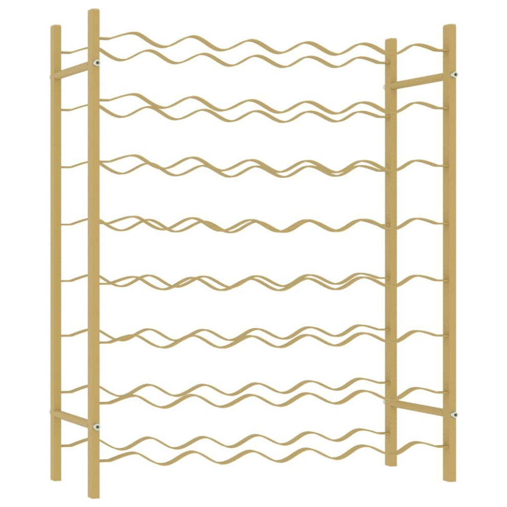 Vidaxl (, 48) Wine Rack For 96 Bottles Iron Wine Storage Cabinet Holder Shelf Indoor Gold