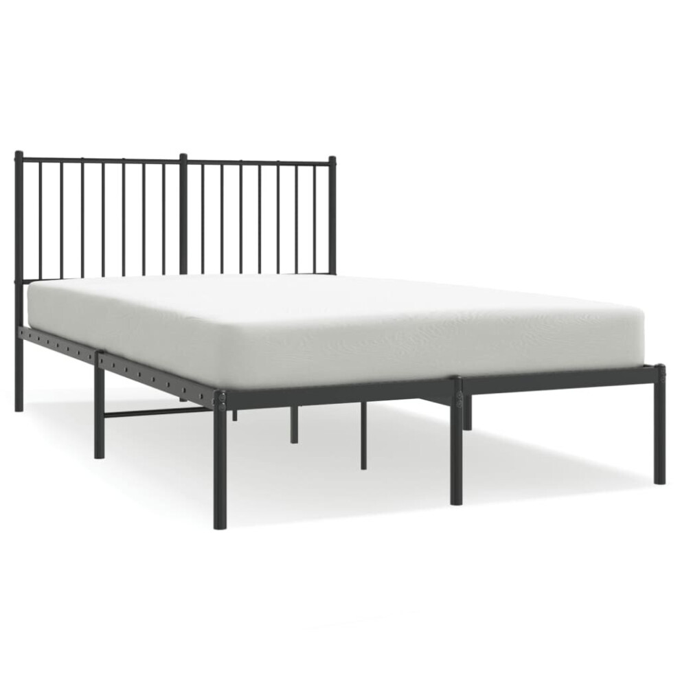 (120 x 200 cm, with headboard) vidaXL Metal Bed Frame with Headboard Bedroom Metal Platform Bed Base Bedstead