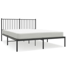 (150 x 200 cm, with headboard) vidaXL Metal Bed Frame with Headboard Bedroom Metal Platform Bed Base Bedstead