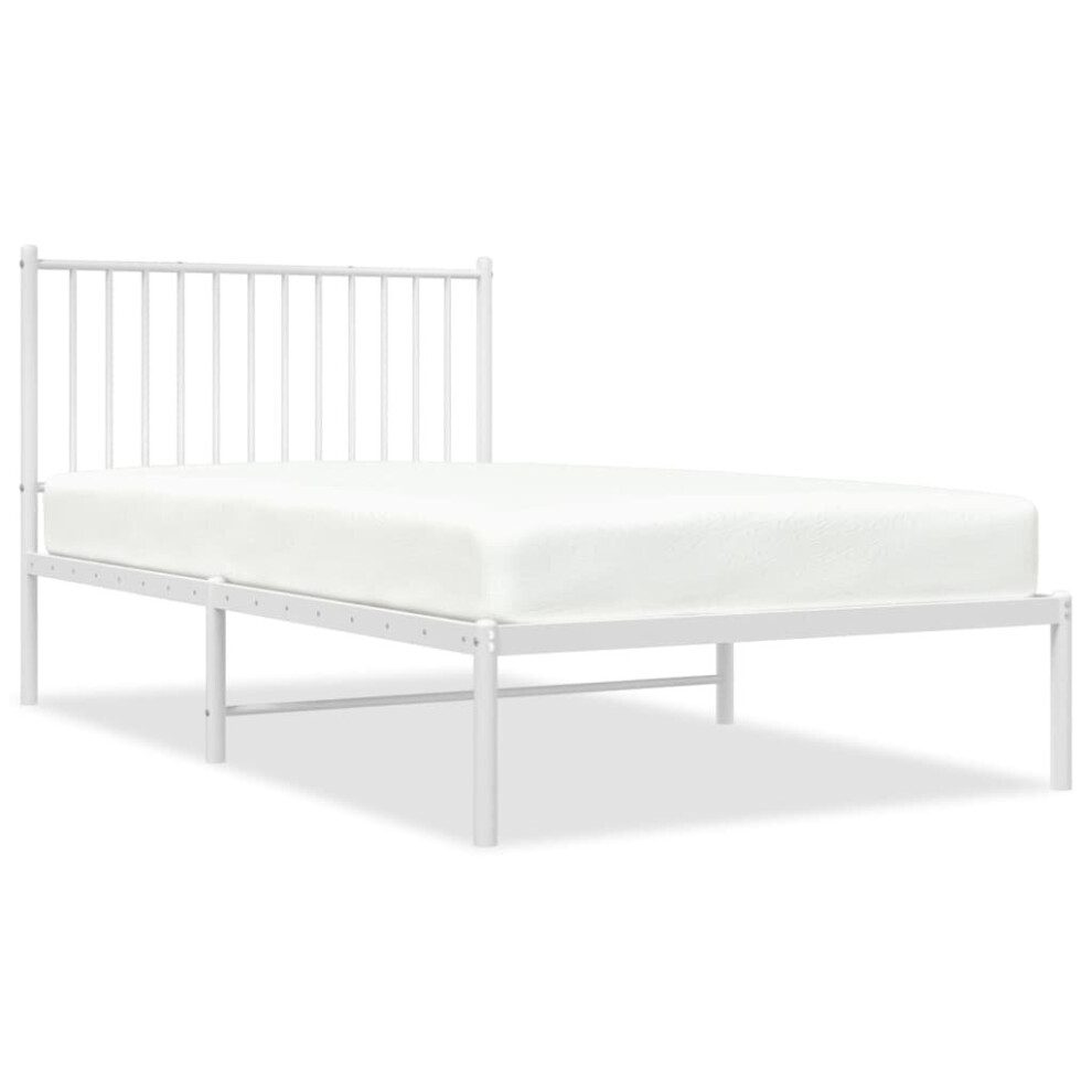 Vidaxl (100 X 190 Cm, With Headboard) Metal Bed Frame With Headboard Bedroom Metal Platform Bed Base Bedstead