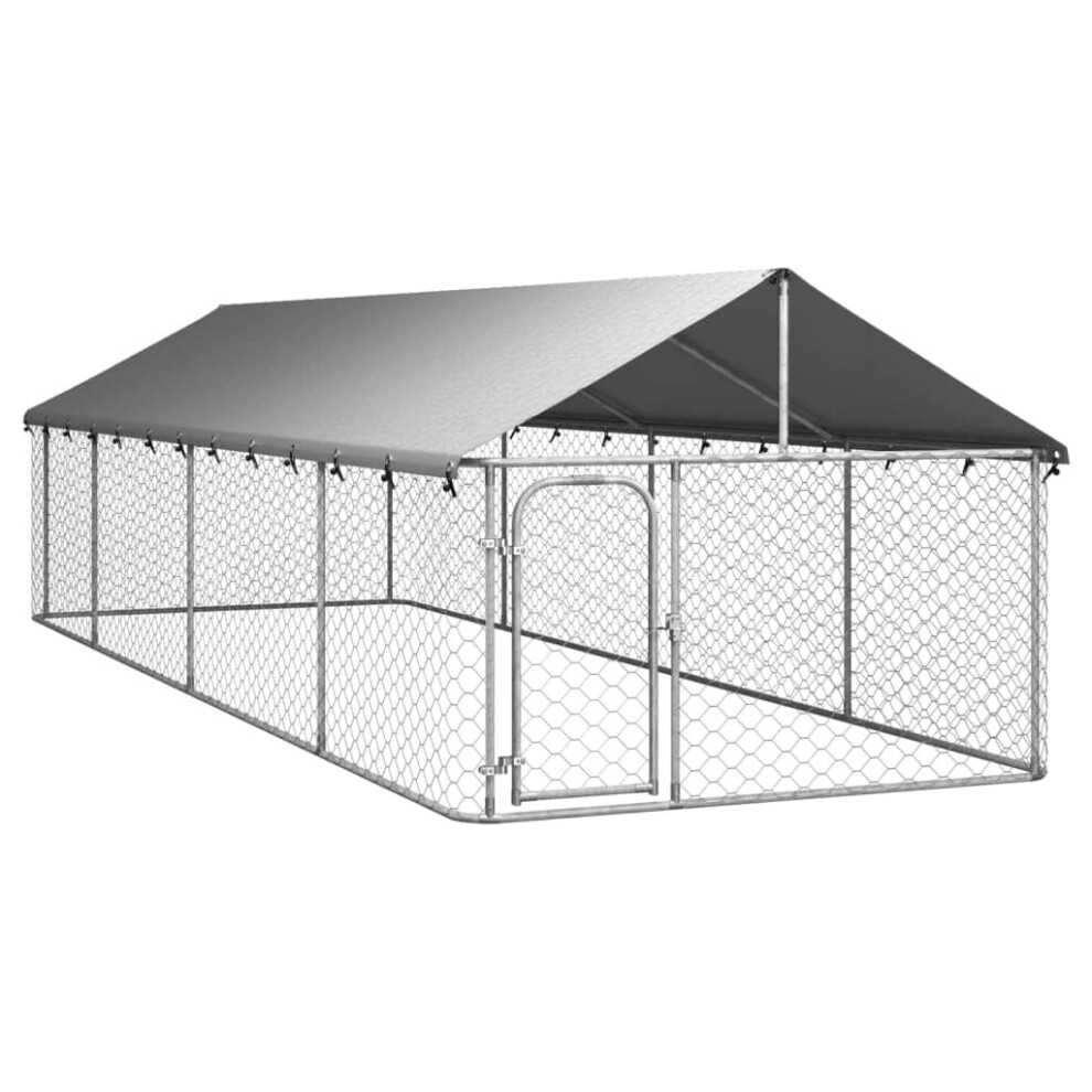 (600 X 200 X 150 cm) vidaXL Outdoor Dog Kennel With Roof Outdoor Enclosure Dog Cage Multi Sizes