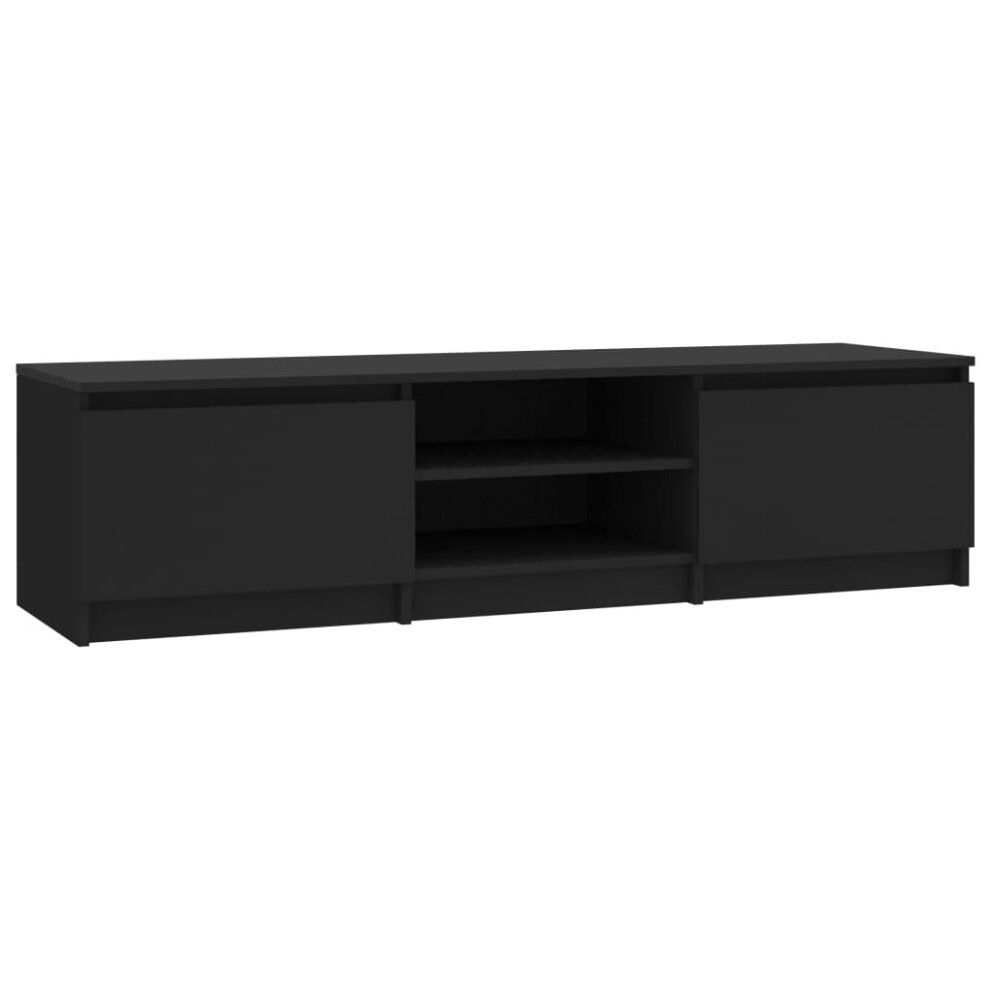 vidaXL TV Cabinet Engineered Wood Black TV Unit Sideboard Stand Furniture