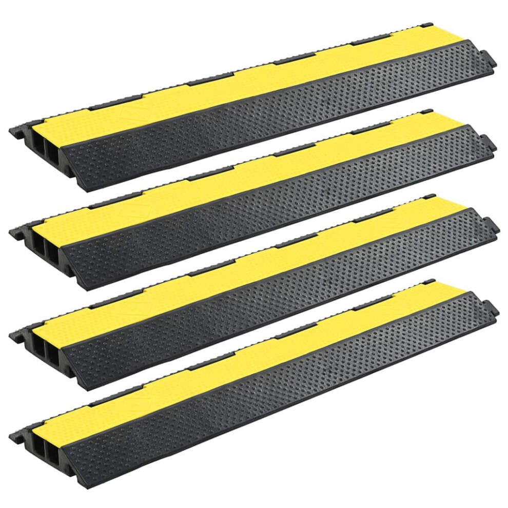 vidaXL 4x Cable Protector Ramps 2 Channels Rubber 101.5cm Conduit Wire Cover