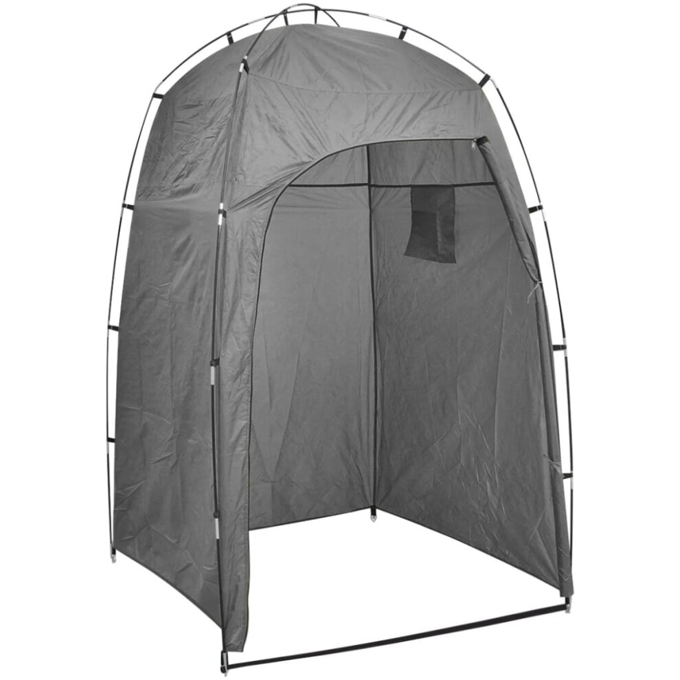 vidaXL Shower WC Changing Tent Grey Privacy Shelter Moveable Toilet Outdoor