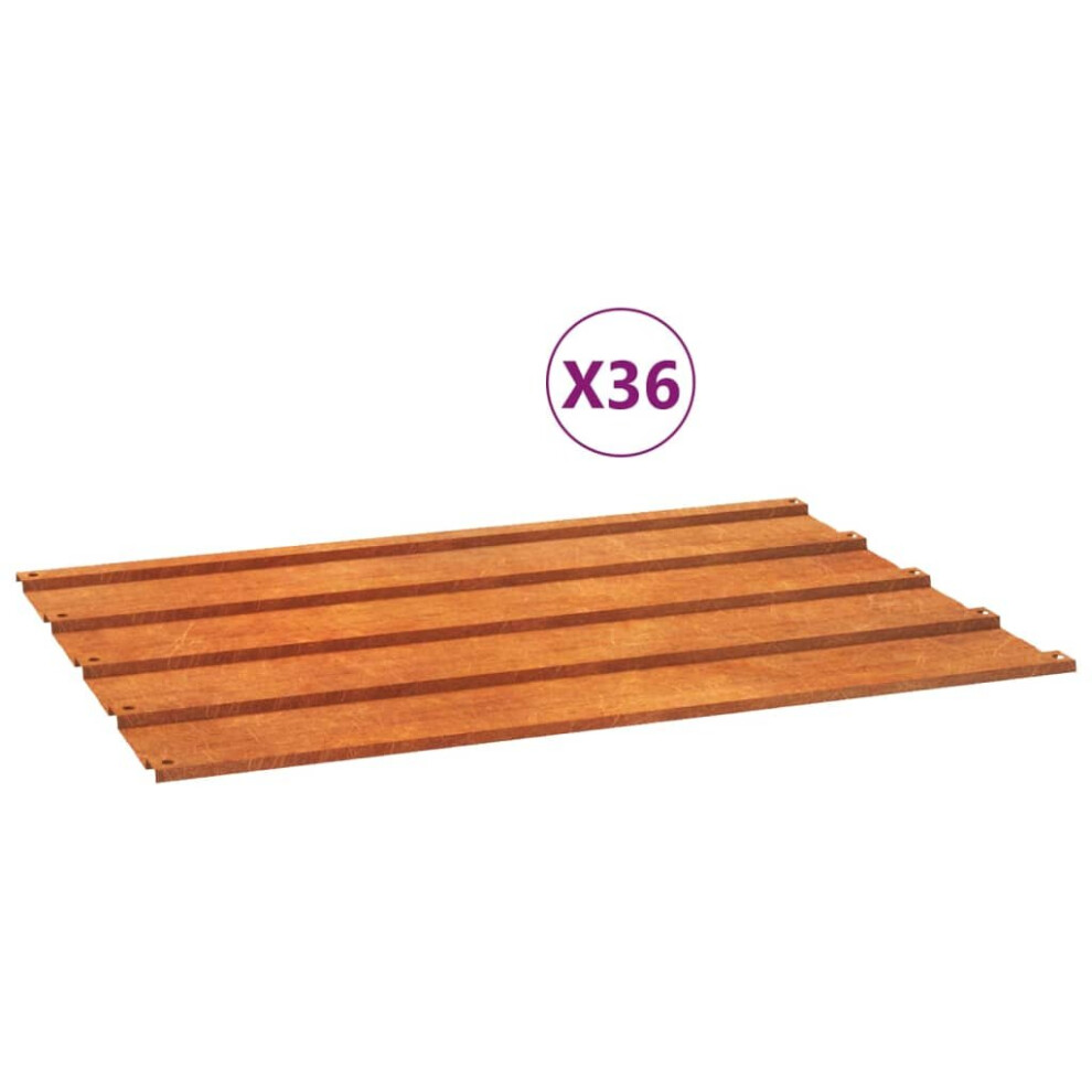 (60 x 44 cm/ 36 pcs) vidaXL Roof Panels Window Metal Roofing Sheet Rib Panel Rusty Corten Steel