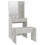 VidaXL vidaXL Dressing Table Set with LED Concrete Grey Engineered Wood Makeup Table 1