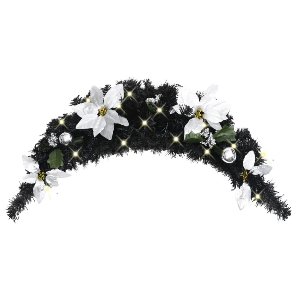 Vidaxl Christmas Arch With Led Lights Black Pvc Home Office Holiday Ornament