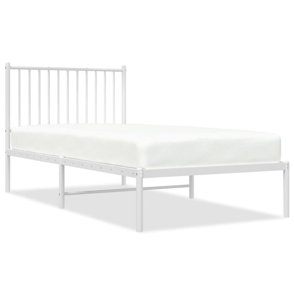 Vidaxl (90 X 190 Cm, With Headboard) Metal Bed Frame With Headboard Bedroom Metal Platform Bed Base Bedstead