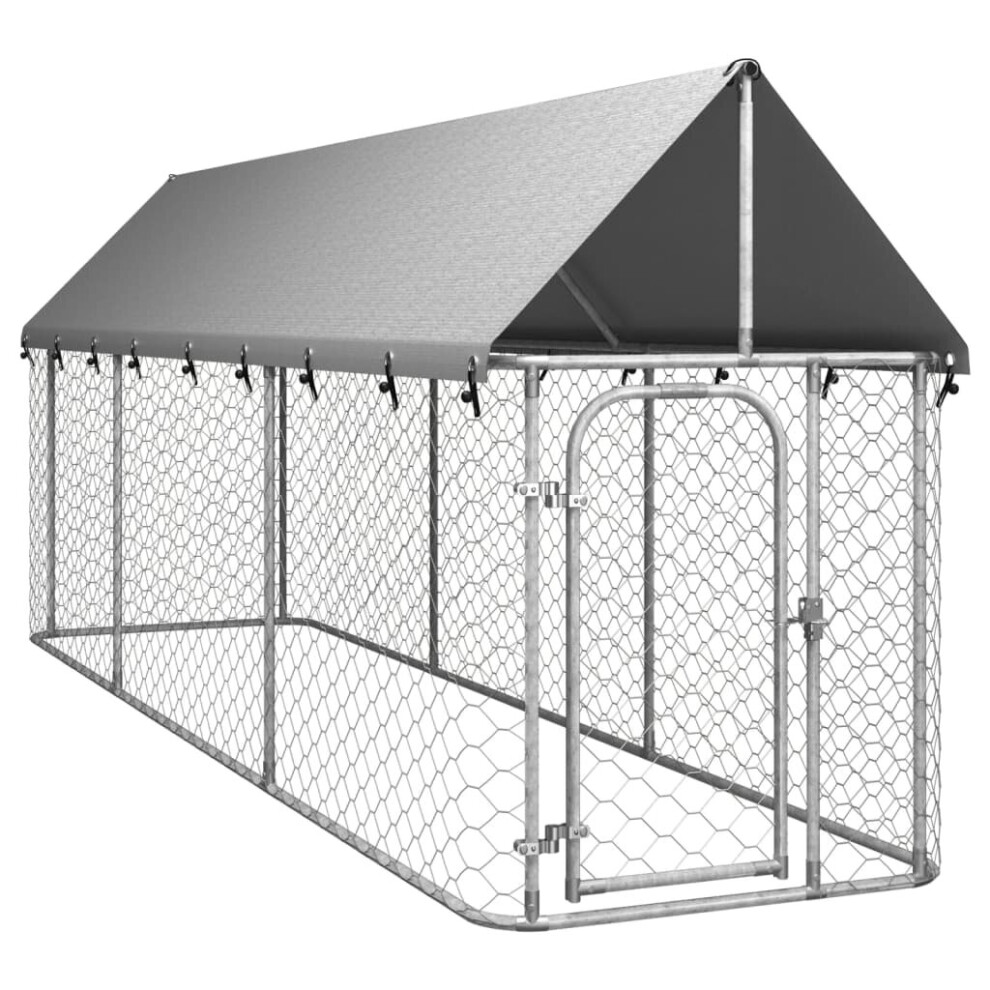 (400 x 100 x 150 cm) vidaXL Outdoor Dog Kennel with Roof Outdoor Enclosure Dog Cage Multi Sizes