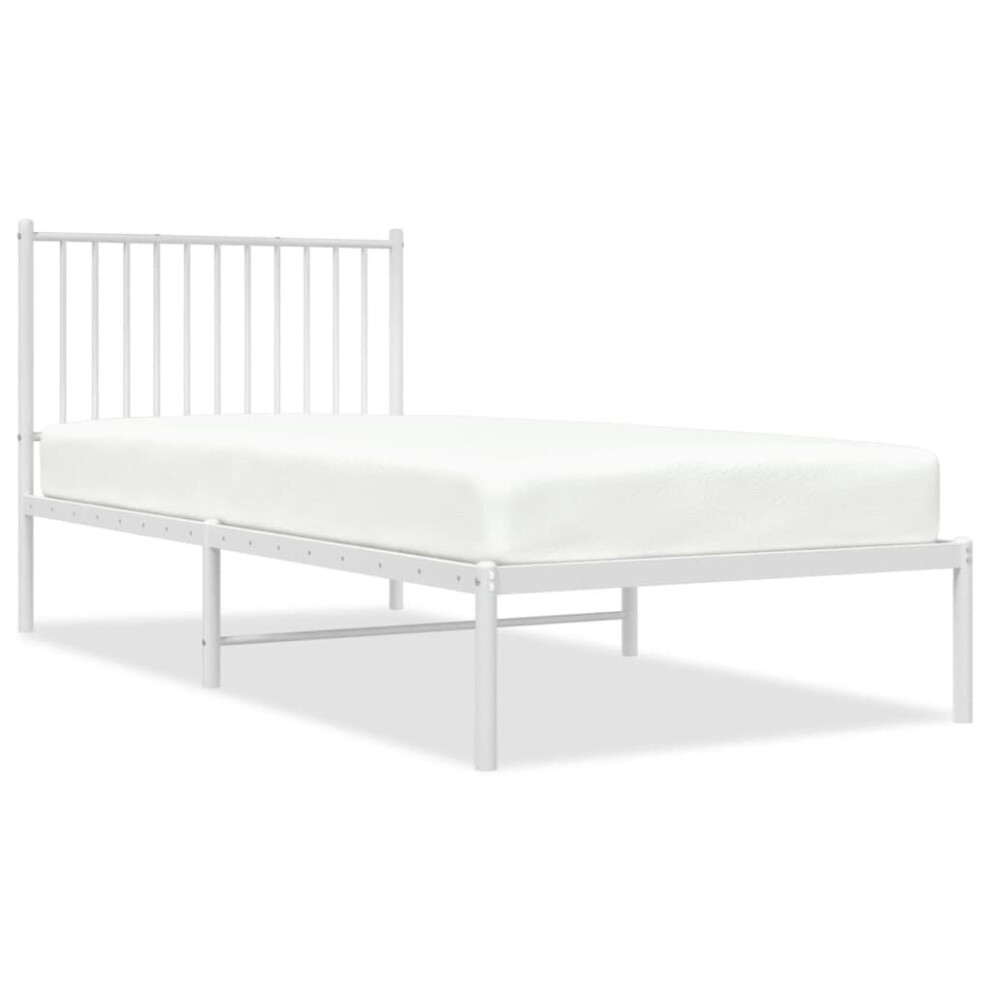 (90 x 200 cm, with headboard) vidaXL Metal Bed Frame with Headboard Bedroom Metal Platform Bed Base Bedstead