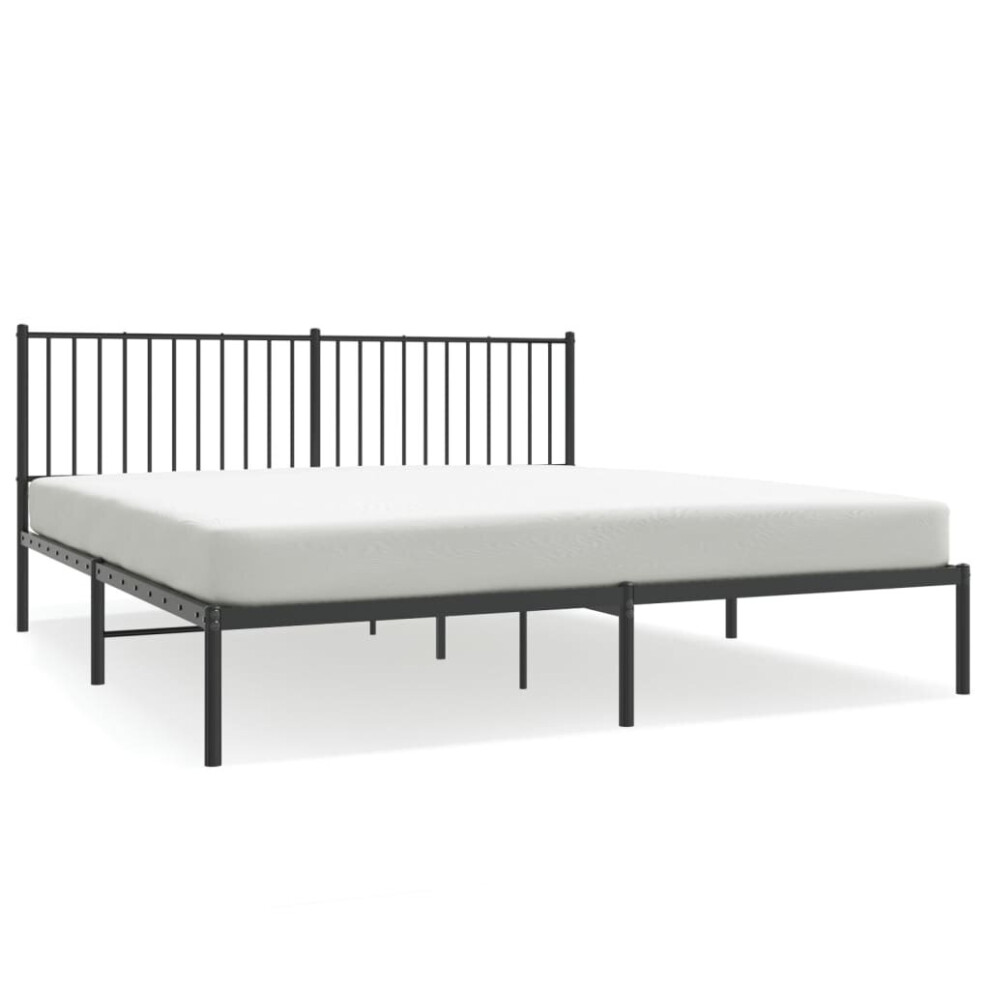 (183 x 213 cm, with headboard) vidaXL Metal Bed Frame with Headboard Bedroom Metal Platform Bed Base Bedstead