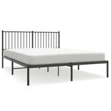 (160 x 200 cm, with headboard) vidaXL Metal Bed Frame with Headboard Bedroom Metal Platform Bed Base Bedstead