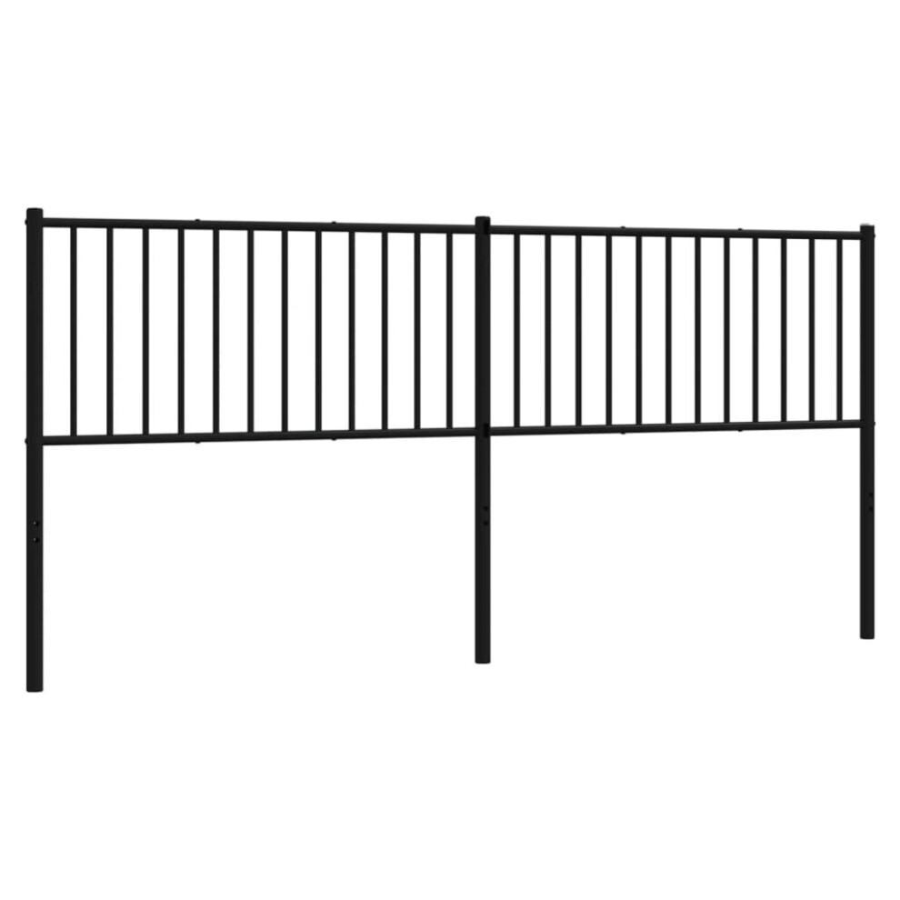 Vidaxl (Black, 198 X 3 X 90 Cm) Metal Headboard Bed Header Bedroom Furniture Decor Metal Bed Headboard